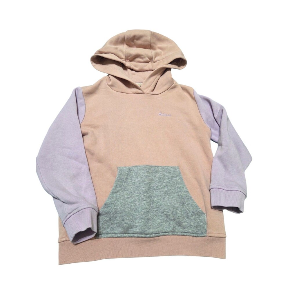 BARBOUR Girls Hoodie Sweatshirt Jumper S 6-7 Years Pink Purple Gray Cotton H4.1